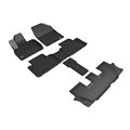 3D Maxpider 3D MAXpider A05101509 Kagu 3 Row Floor Mat Set for Kia Telluride Models; Black A3D-A05101509